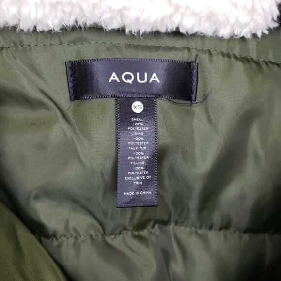 NWT Aqua Puffer Coat Anorak Army Green‎ Hooded Coat Size XS - Picture 13 of 13